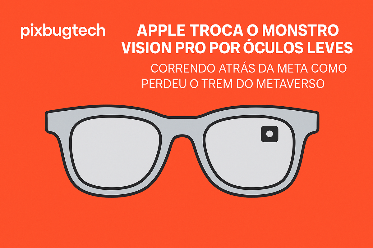 Apple Troca o Monstro Vision Pro por Óculos Leves: Correndo Atrás da Meta Como Quem Perdeu o Trem do Metaverso