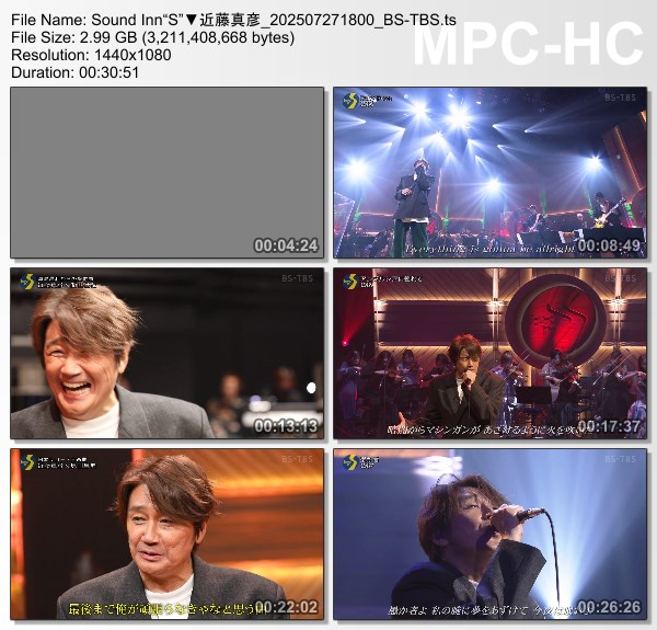 [TV-Variety] 近藤真彦 – サウンド・イン”S” (BS-TBS 2025.07.27)