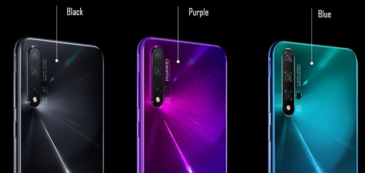 Huawei Nova 5T terdapat 3 pilihan warna