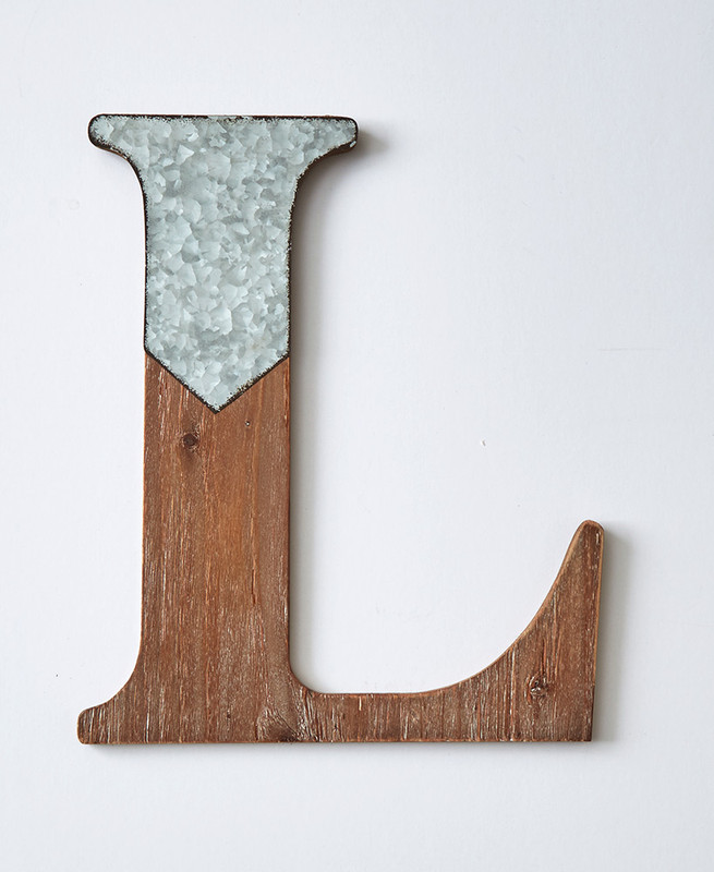 Wood & Metal Monogram Wall Letter Rustic Country Farmhouse ...