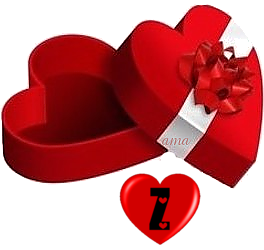 Corazon Rojo con Cinta Blanca  Z