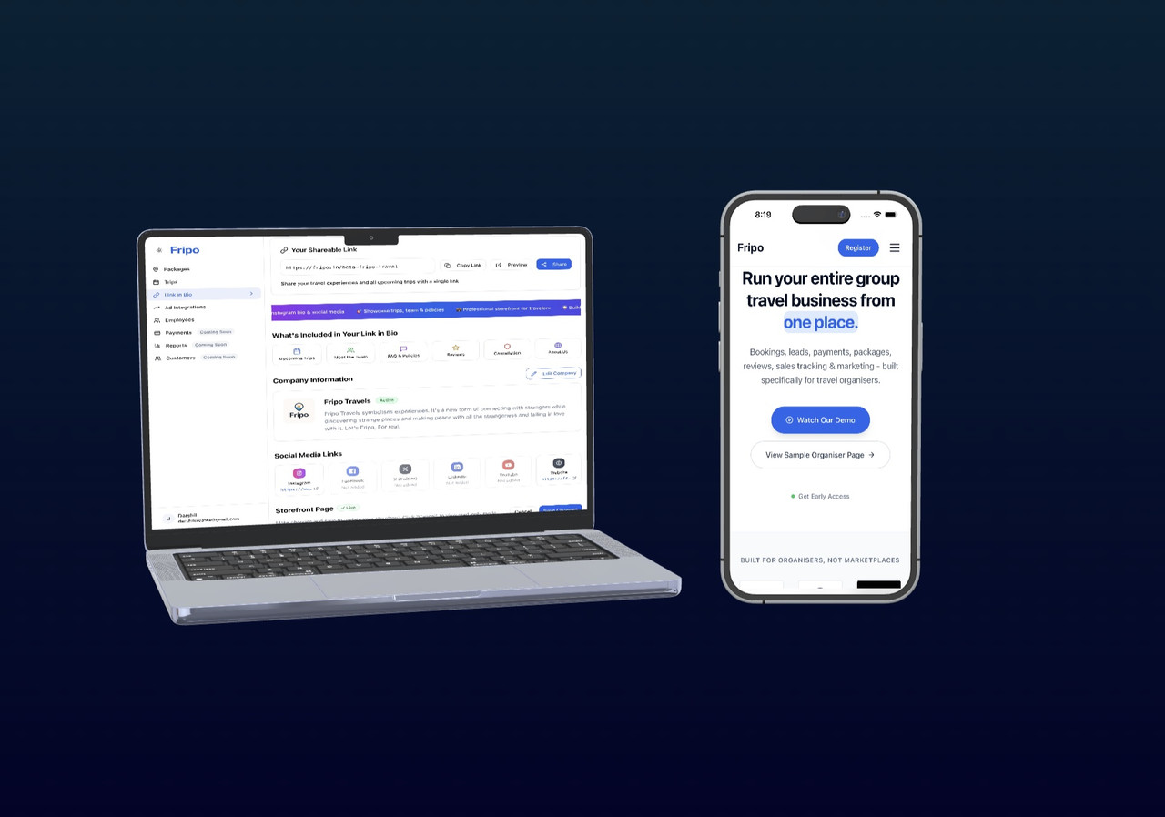 Fripo travel CRM dashboard