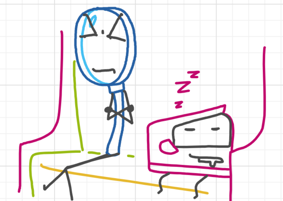 A panel from A Murder On The, episode six of the Board Boards object show by Furretwalk/WalkingFurret.