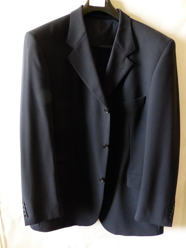 HUGO BOSS BLACK MENS SUIT JACKET AND PANTS ITALY MENS SIZE 58 TALLA  04843/090