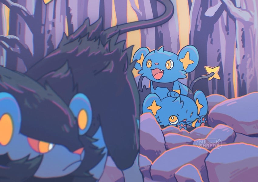luxray-and-shinx-pokemon-drawn-by-milksh