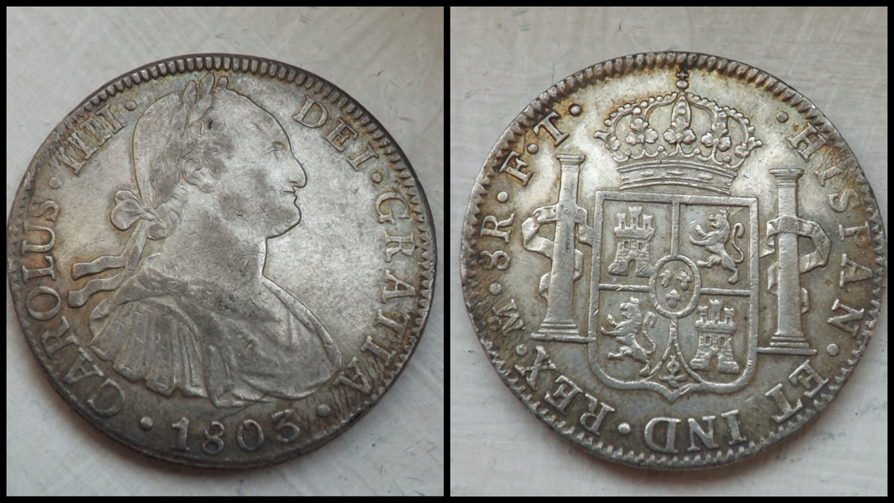 Su real de a ocho, su recuerdo. México 1803 TH. Polish-20210725-230816491