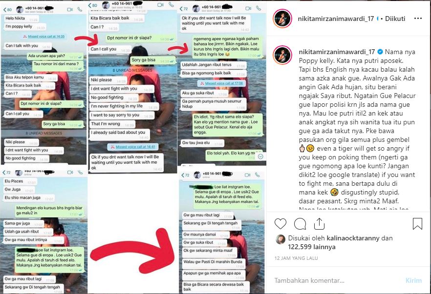 Nikita Mirzani cibir permintaan maaf Poppy Kelly