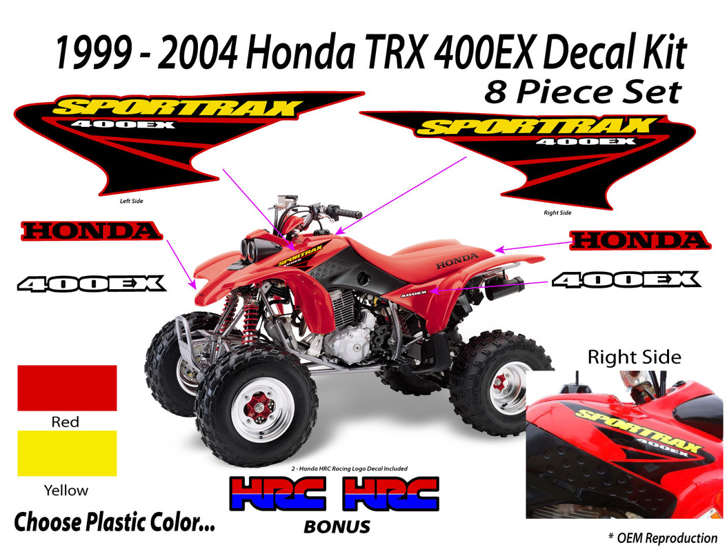 2003 2004 Honda TRX 400ex Decal Graphic Sticker OEM kit Mark Set SPORTRAX  400 EX | eBay