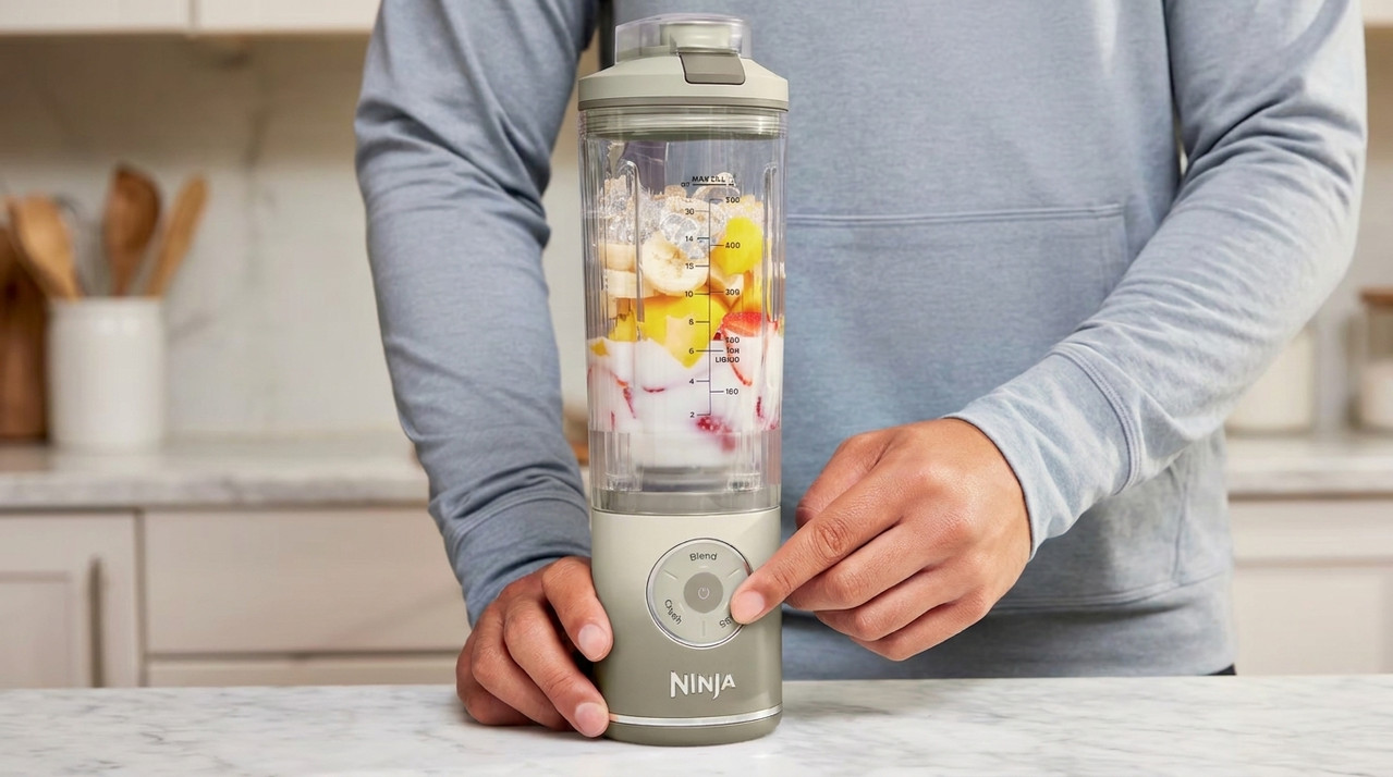 Vaso Twist and Go y tapa con asa de la Licuadora Ninja Blast Max