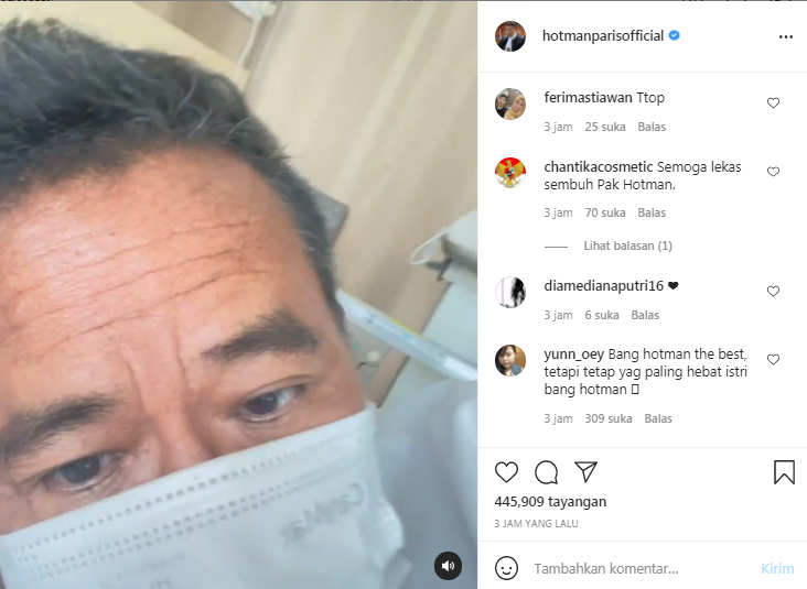 Hotman Paris bagikan kondisi terkini saat menjalani perawatan intensif di rumah sakit