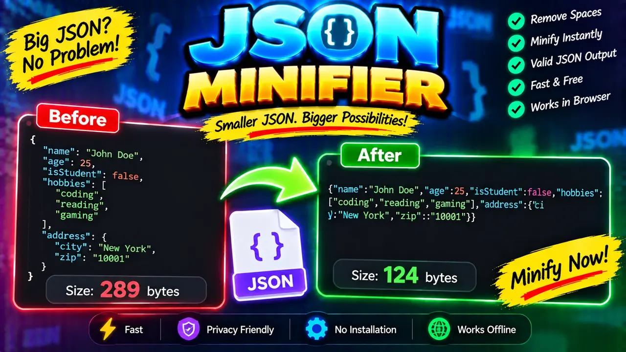 Online Json Minifier Tool - Minify & Compress Json