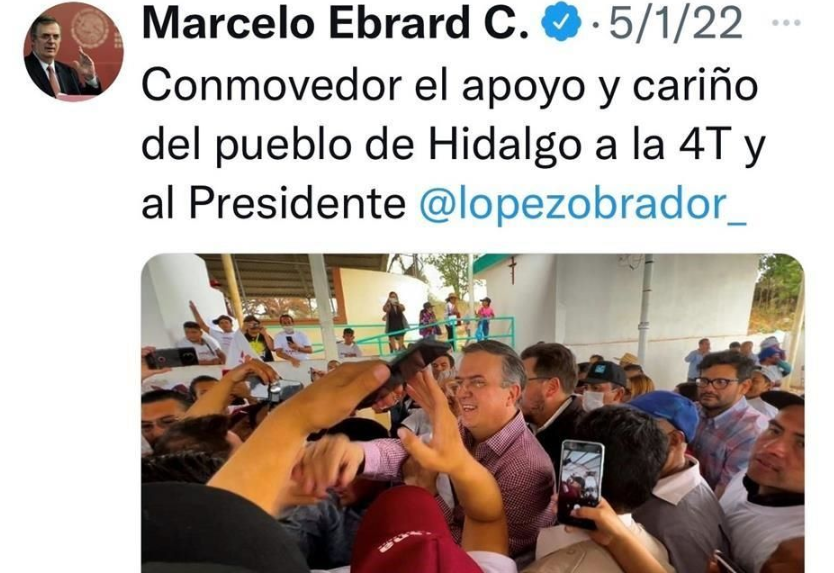 Elecciones 2022: Ordenan a Ebrard borrar tuits de apoyo a candidato por Hidalgo