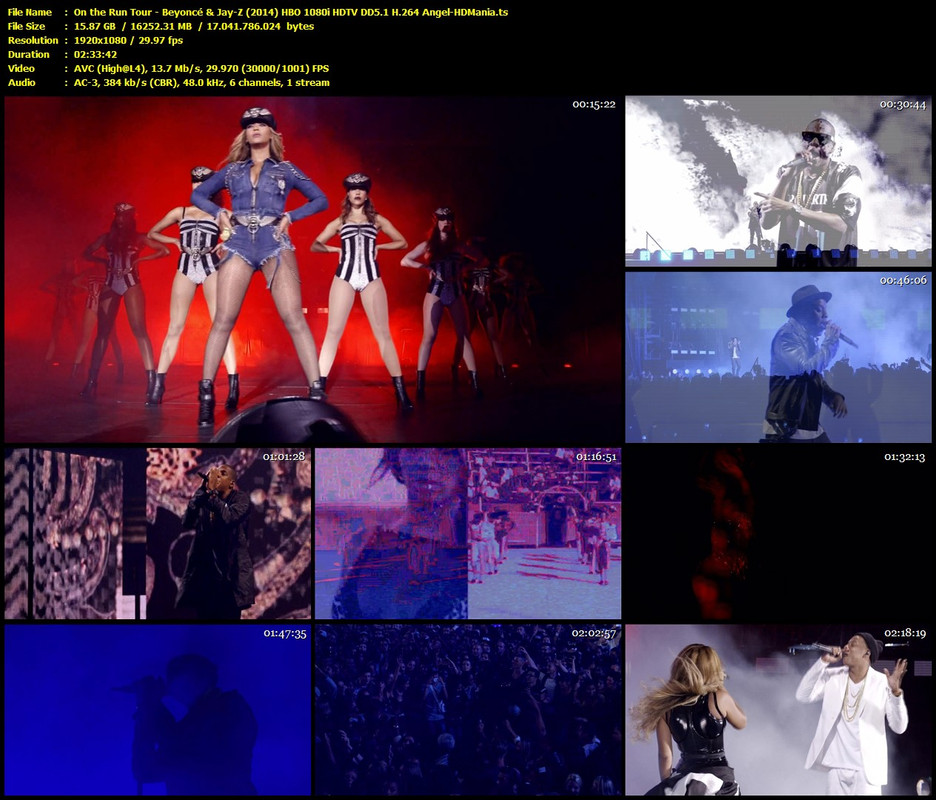 Hdtv On The Run Tour Beyonce Jay Z 2014 Hbo 1080i Hdtv Dd5 1 H 264 Angel Hdmania Sharemania Us