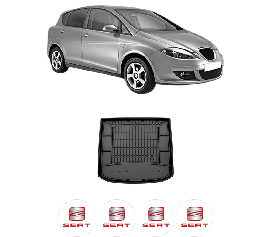 Tavita Portbagaj SEAT TOLEDO III (5P2) din 2004-2009, Protectie Portbagaj Auto, 4x Stickere auto cu SEAT