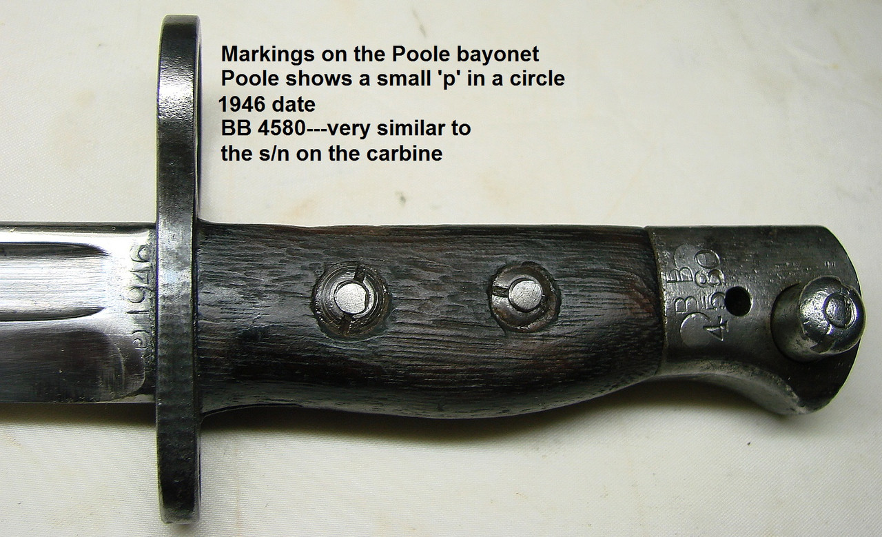 Bayonet manufactured by Poole in 1946