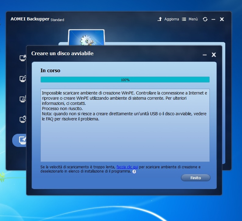 14 - 3 - Aomei Backupper Standard prep pedrive in W7 - sostituit