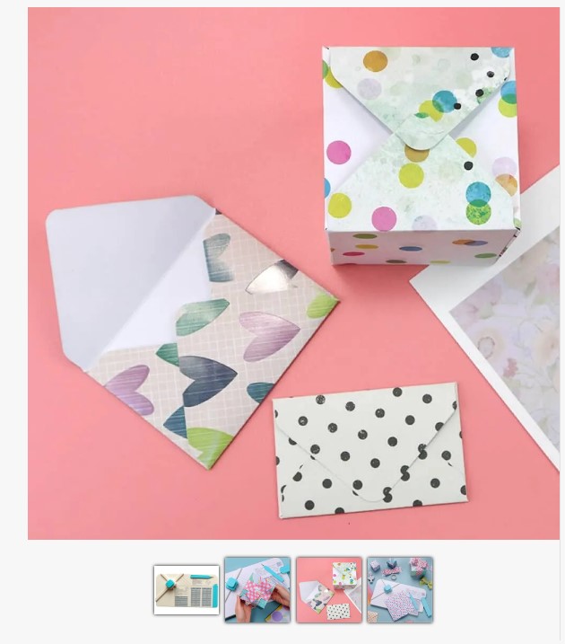 Tabla 2 en 1 para elaborar sobres y cajas manualidades 