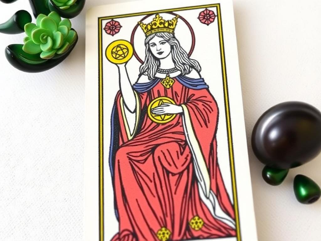 The significance of the Upright Queen of Pentacles tarot card