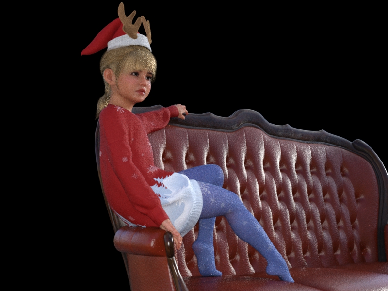 dForce SU Cute Christmas Suit for Genesis 8 and 81 Females