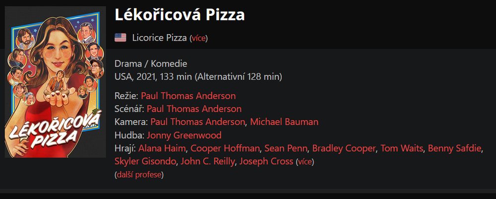 Lékořicová Pizza / Licorice Pizza (2021)