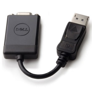Adaptador oficial de Dell con conector DisplayPort macho a VGA hembra.