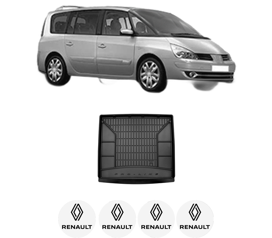 Tavita Portbagaj RENAULT ESPACE IV (JK0/1_) din 2002-2015, Protectie Portbagaj Auto, 4x Stickere auto cu RENAULT