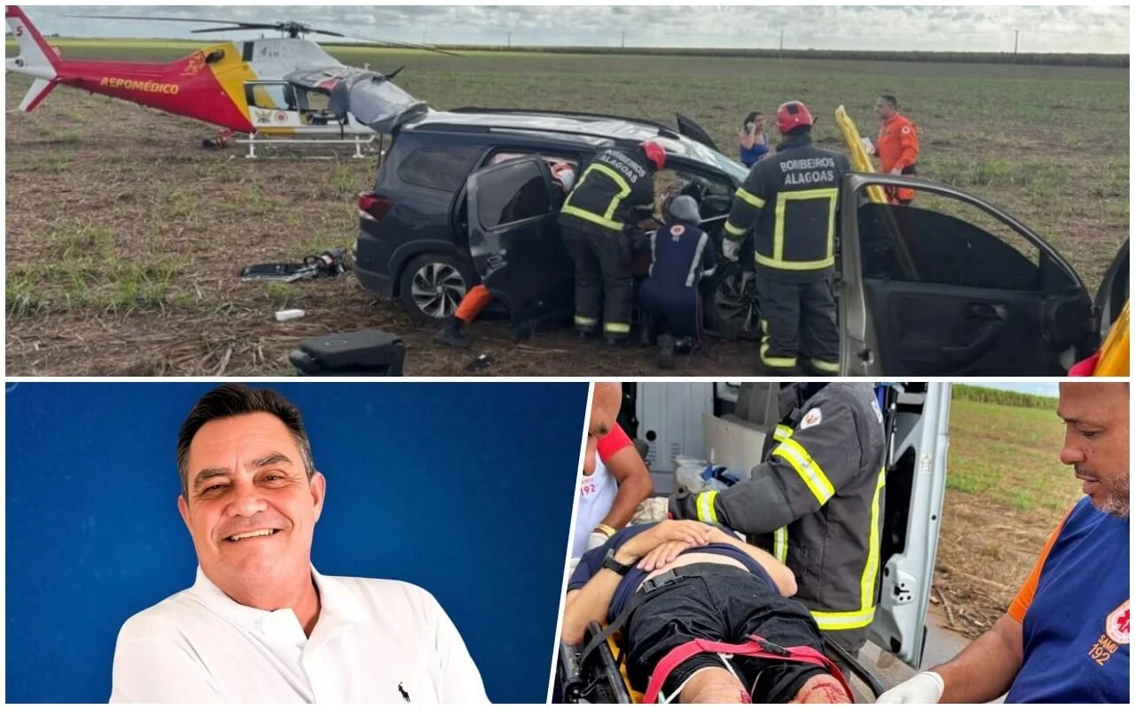 Acidente na AL 420 deixa cinco feridos entre eles o vereador Jo da Djanete em Sao Miguel dos Campos