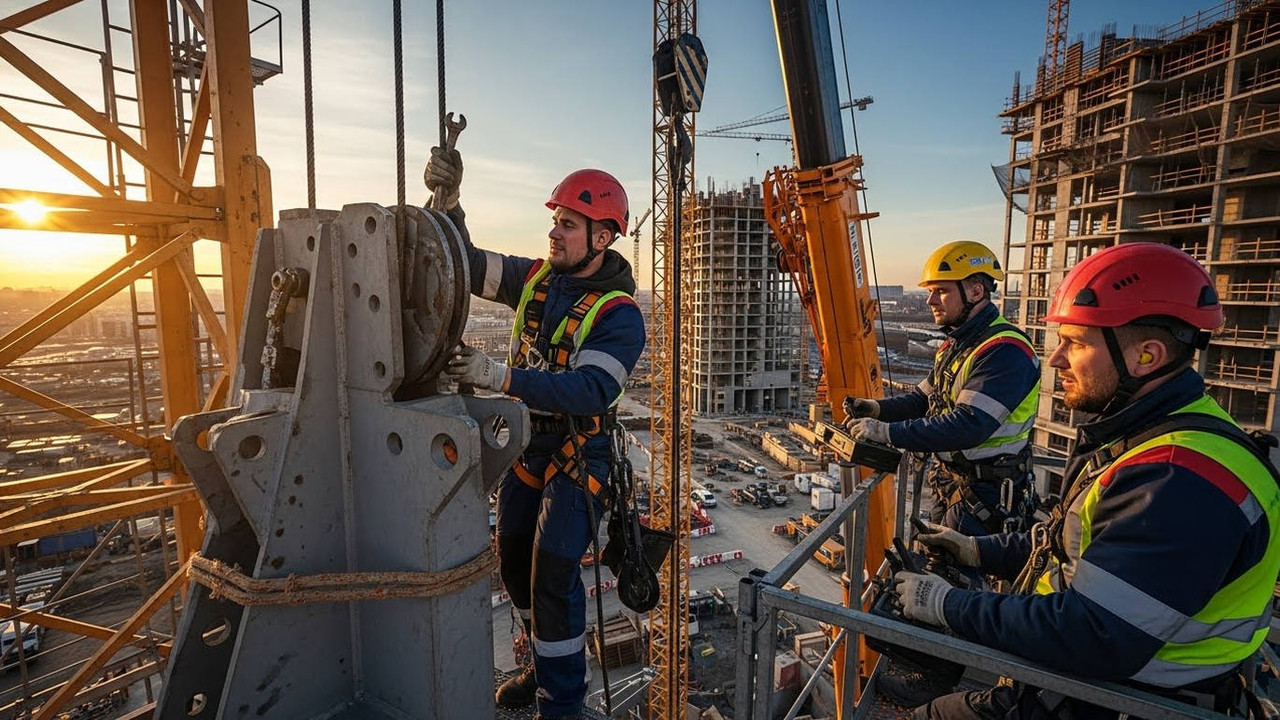 Монтаж башенного крана на высотном объекте специалистами