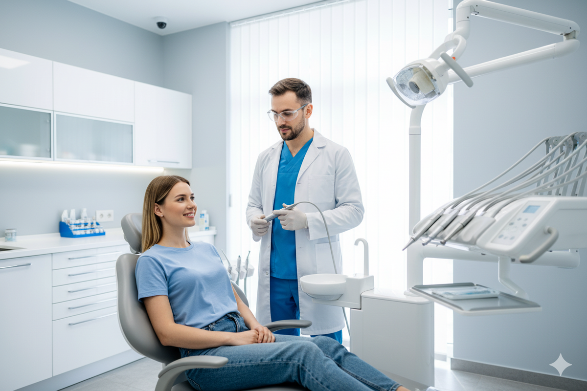 чистка зубов у стоматолога