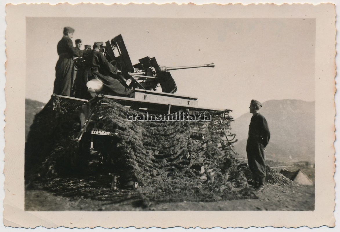 Foto SdKfz 7 Halbkette Zugmaschine 3,7 Flak Geschütz TRIENT Trento Italien