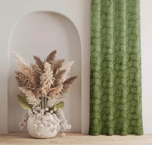 LEAF VELVET CURTAINS SET OF 1 Color 9 (R705)