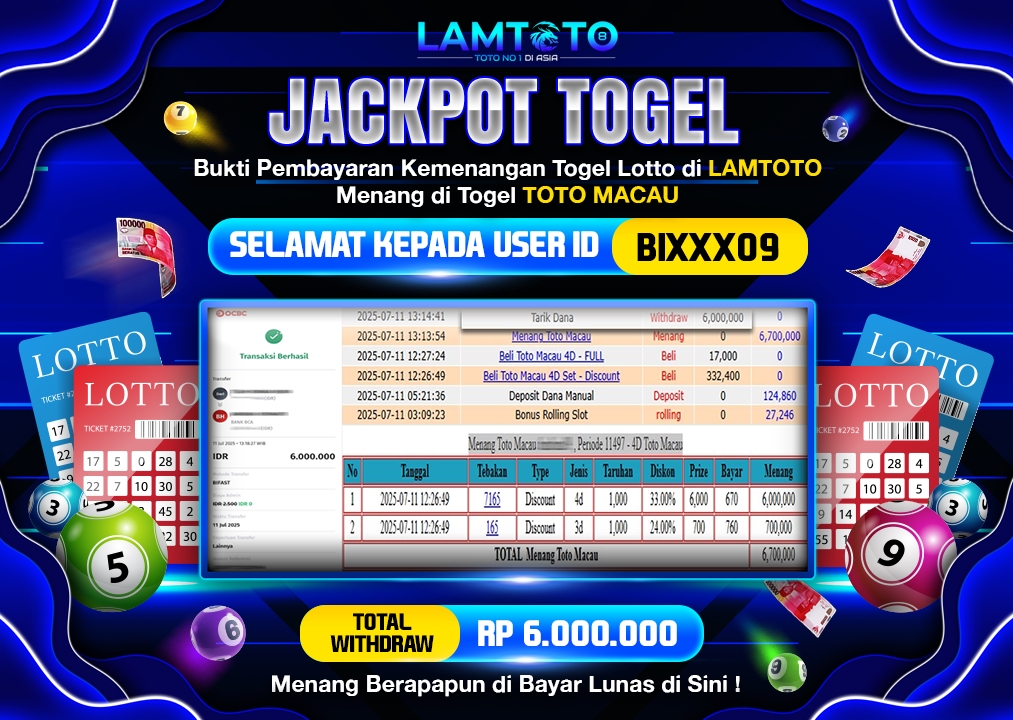 BUKTI JACKPOT LUNAS LAMTOTO