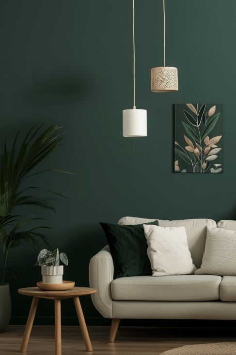 Bold Dark Green Modern Wall Paint Design