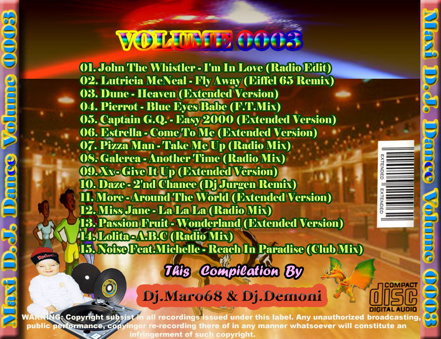 03/11/2023 - MAXI D.J. DANCE VOL.0003 (New Dance) [2007] Maxi-D-J-Dance-Vol-0003-New-Dance-Back