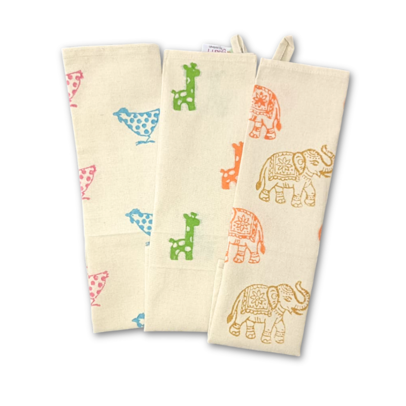 Eco-Friendly Handblock Printed Kitchen Napkins – Set of 3 Pattern 3
