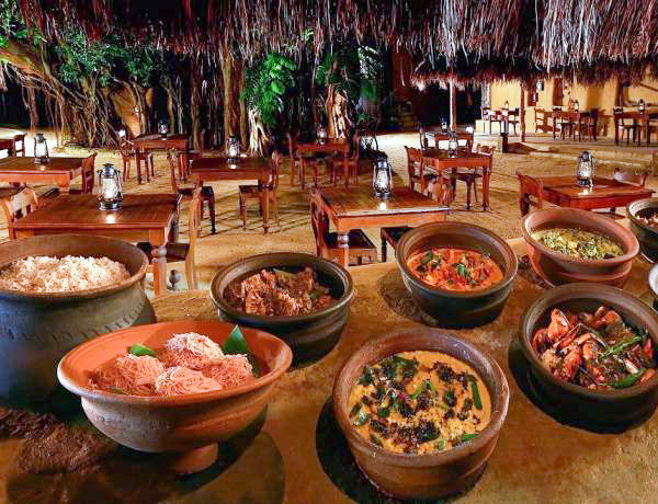 A close-up of a delicious-looking Sri Lankan meal