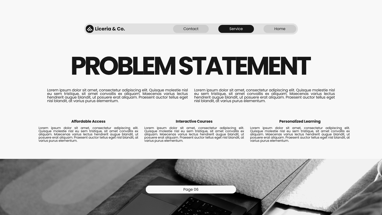 Black and White Minimalist Pitch Deck Presentation