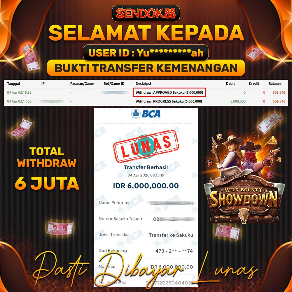 SENDOK88 JEPE! WILD BOUNTY SHOWDOWN Rp 6.000.000,- LUNAS!