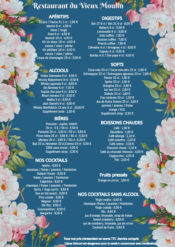 Carte des Boissons