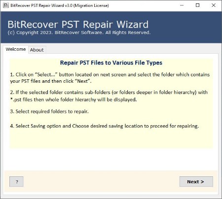 BitRecover PST Repair Wizard 3.0