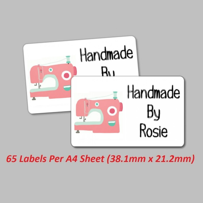 Pink Heart 65 Personalised Labels Stickers Handmade Craft