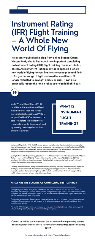Instrument Rating (IFR) Flight Training – A Whole New World Of Flying