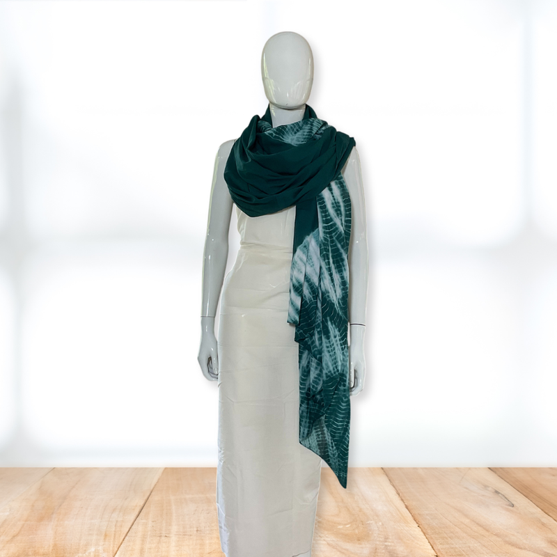 Mystic Green Tie & Dye MulMul Cotton Dupatta