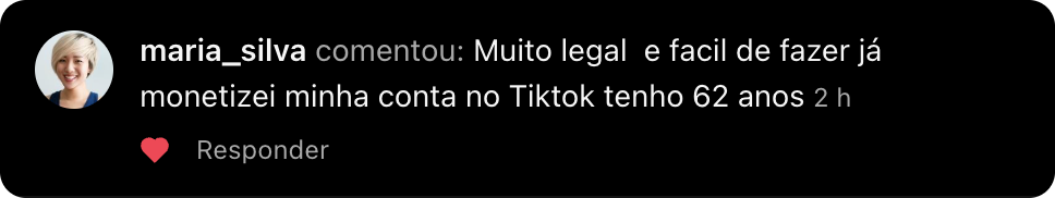 Depoimento de cliente Instagram Comentários 1