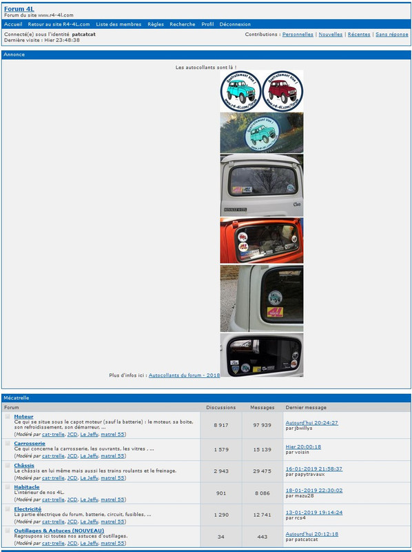 capture ecran acceui forum 4L
