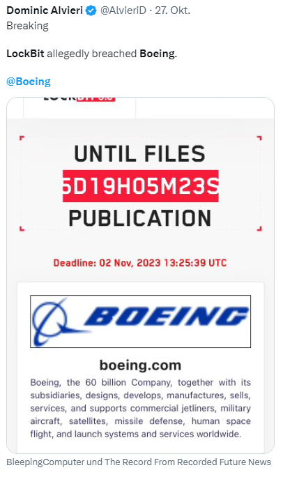 Lockbit Boeing breach Lockbit Boeing breach
