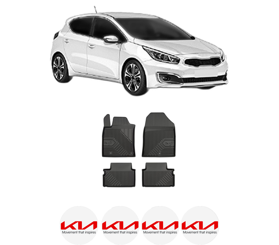 Set covorase presuri KIA CEED (CD) din 2018-2024, auto, din cauciuc thermoplastic, 4 Stickere auto cu KIA