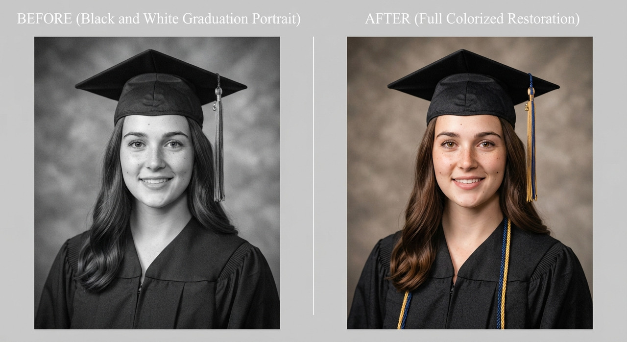 AI-generated example result for the upscaling prompt: Black and White Photo to Full RGB Color AI Prompts for Image Upscaling by Prompt Craft