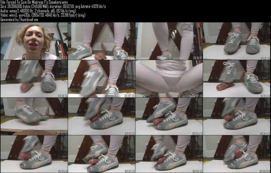 Forced To Cum On Mistress T's Sneakers