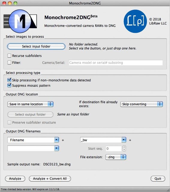 LibRaw Monochrome2DNG 1.6.1.70 (Win/macOS)